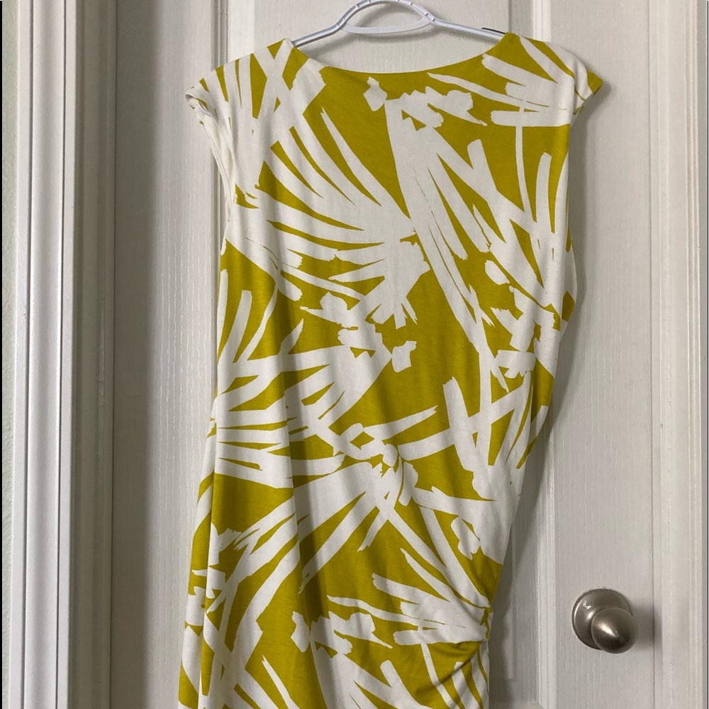 Ann Tayler palm print asymmetrical dress. Small